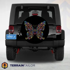 Floral Butterfly Spare Tire Cover
