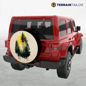 Forest Watercolor - Golden Light Spare Tire Cover