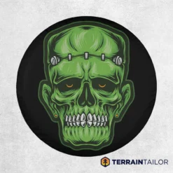 Frankenstein Skull Tire Cover – Classic Monster Design