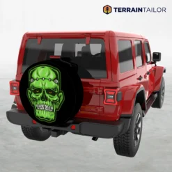 Frankenstein Skull Tire Cover – Classic Monster Design