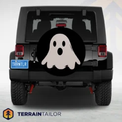 Classic Ghost Halloween Spare Tire Cover