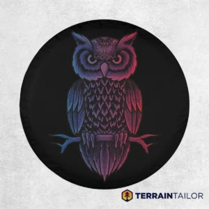 Gradient Owl - Night Spectrum Spare Tire Cover