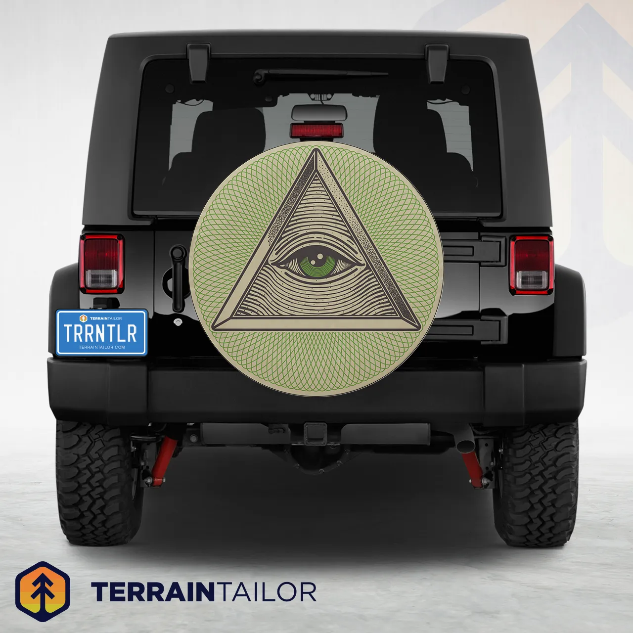 Eye of Providence – Guilloché Green Spare Tire Cover