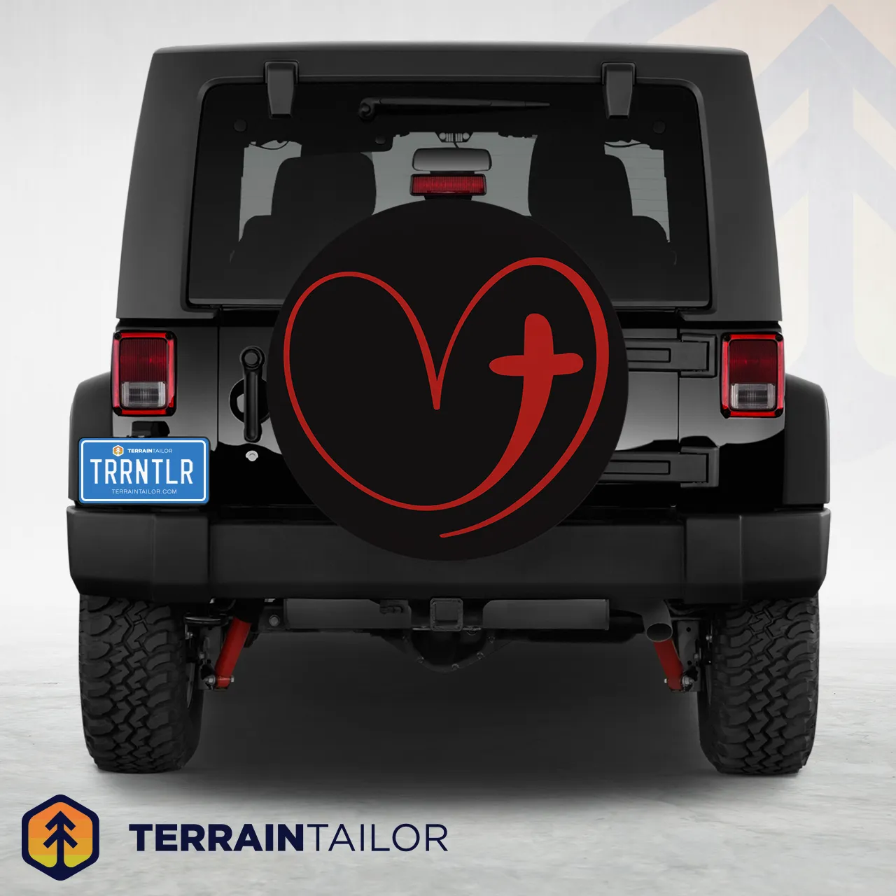 Heart and Cross Spare Tire Cover