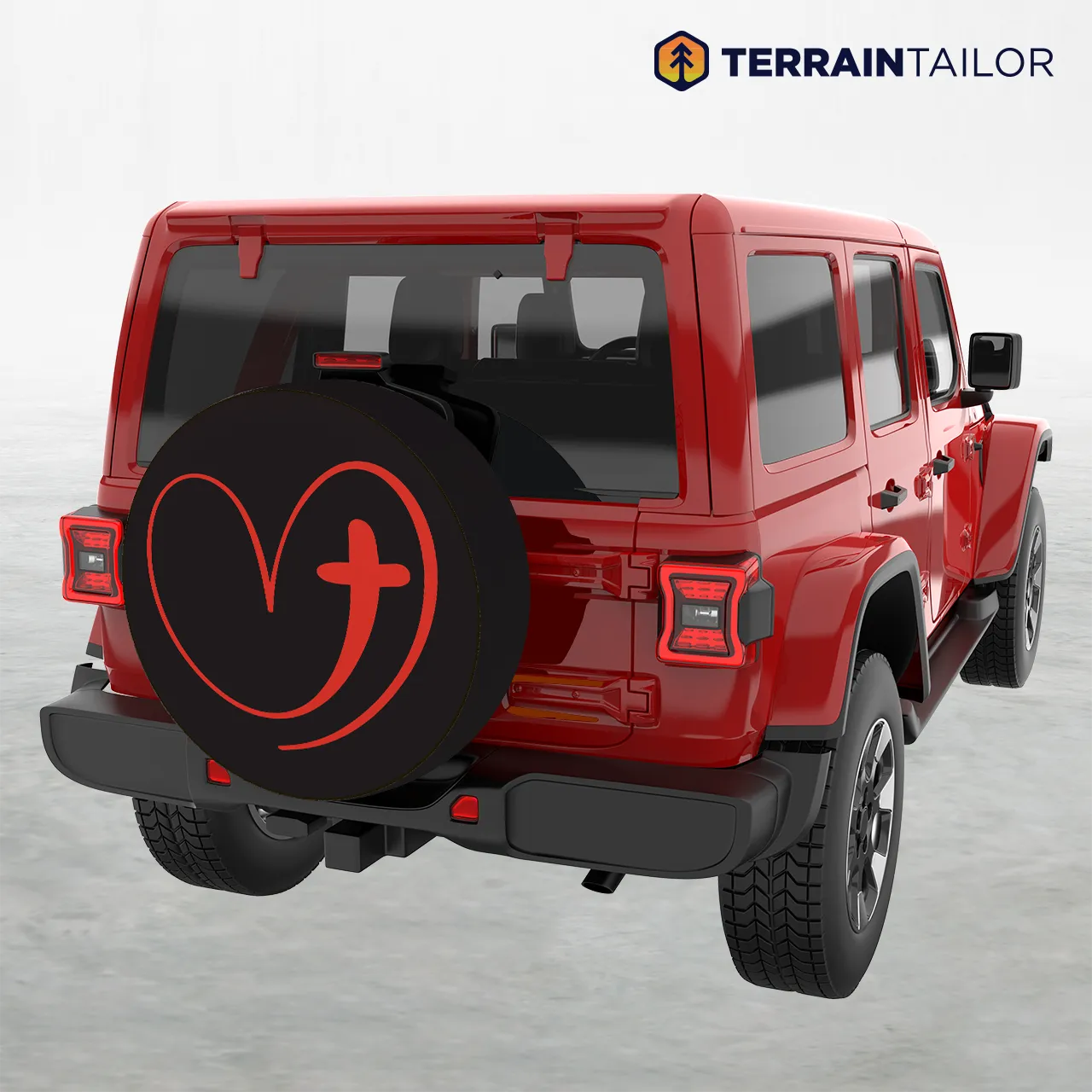 Heart and Cross Spare Tire Cover