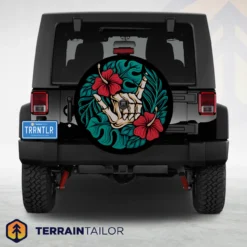 Hibiscus Shaka Spare Tire Cover