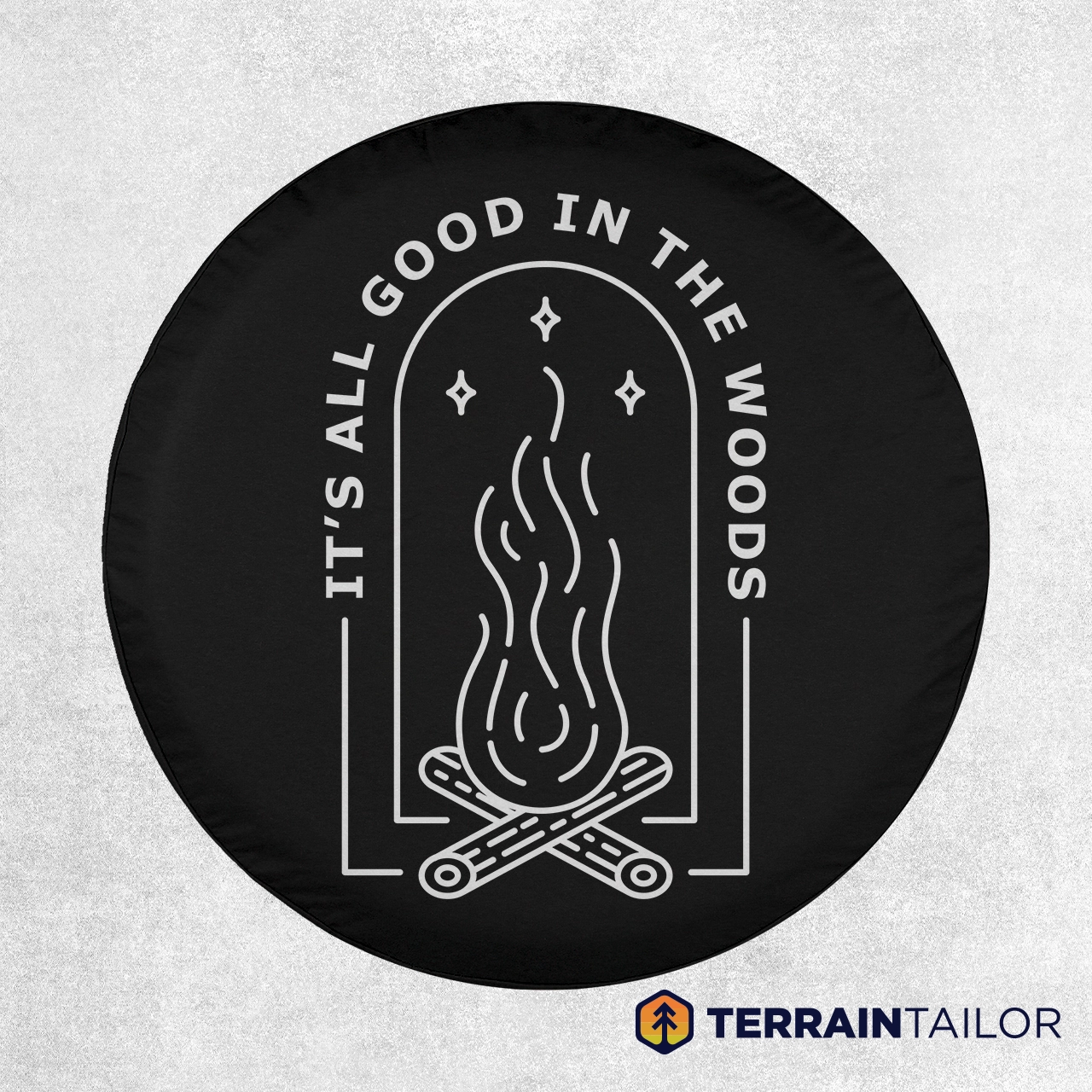 “It’s All Good in the Woods” Campfire Spare Tire Cover
