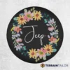 Floral Jeep Wreath Spare Tire Cover