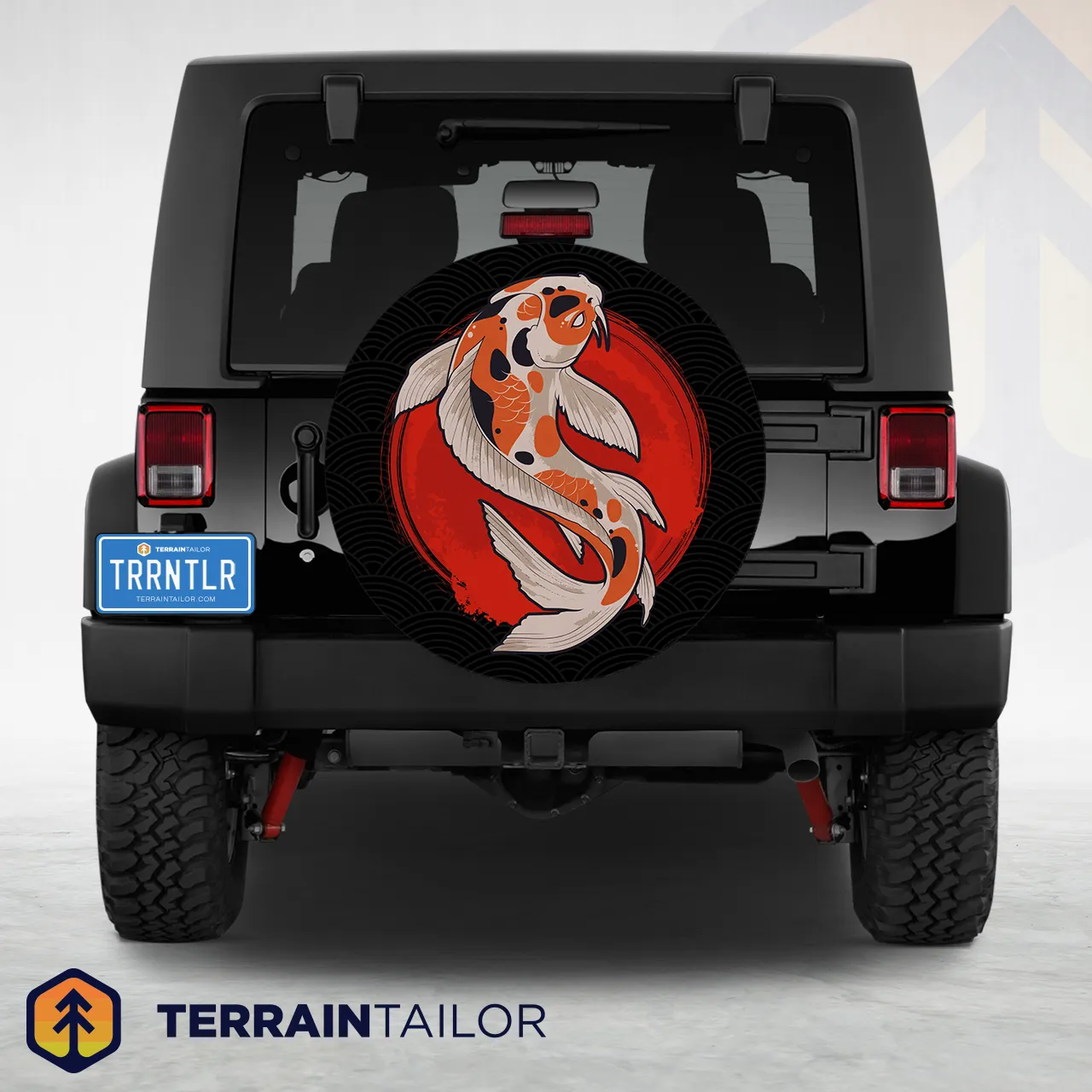 Koi Fish Spare Tire Cover – Red Sun Design