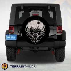 Minimal Owl Mountain Nightscape Spare Tire Cover
