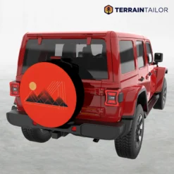 Minimalist Geometric Mountains Spare Tire Cover