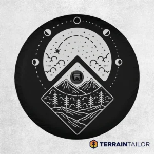 Modern Celestial Mountains - Spare Tire Cover