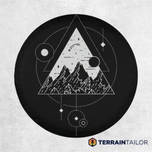 Modern Geo Celestial Mountains - Spare Tire Cover