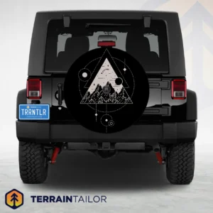 Modern Geo Celestial Mountains - Spare Tire Cover