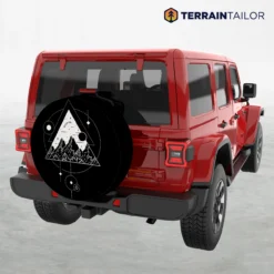 Modern Geo Celestial Mountains Spare Tire Cover