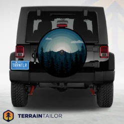 Modern Mountain Nightscape Spare Tire Cover