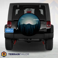 Modern Mountain Nightscape Spare Tire Cover