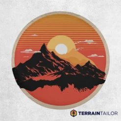 Modern Mountain Sunset Spare Tire Cover