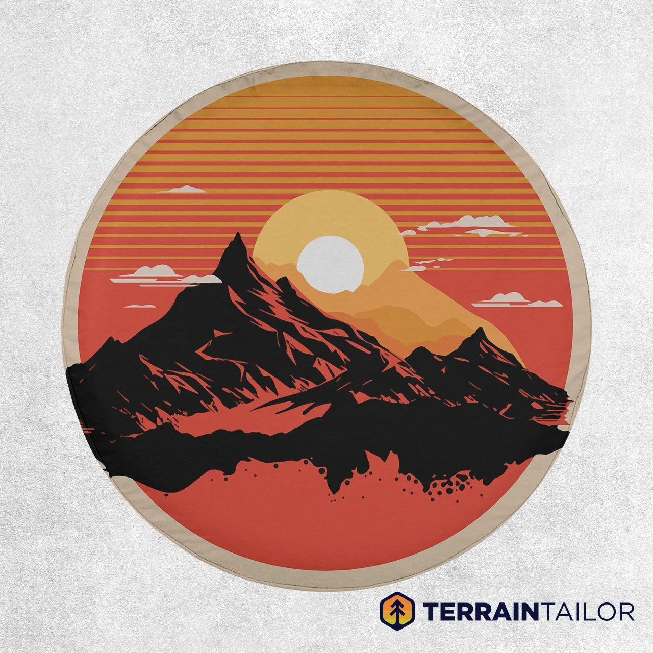 Modern Mountain Sunset Spare Tire Cover