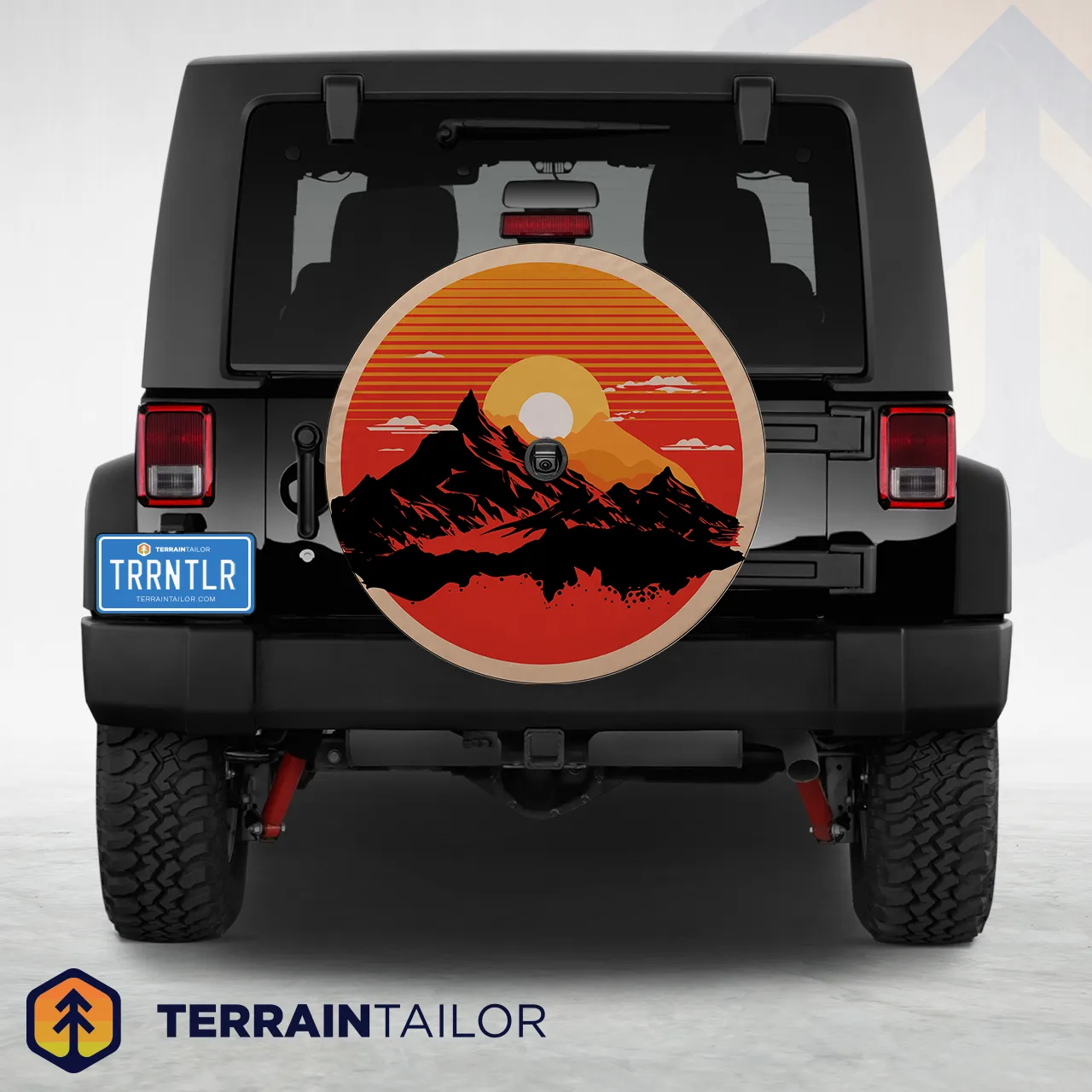 Modern Mountain Sunset Spare Tire Cover