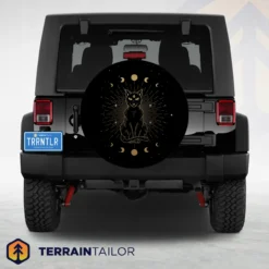 Moon Phase Black Cat Spare Tire Cover
