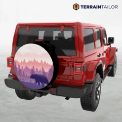 Mountain Bear Silhouette Spare Tire Cover