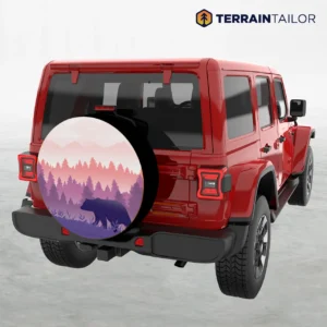 Mountain Bear Silhouette Spare Tire Cover