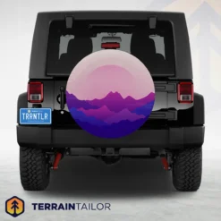 Violet Horizon Mountain Skyline Spare Tire Cover