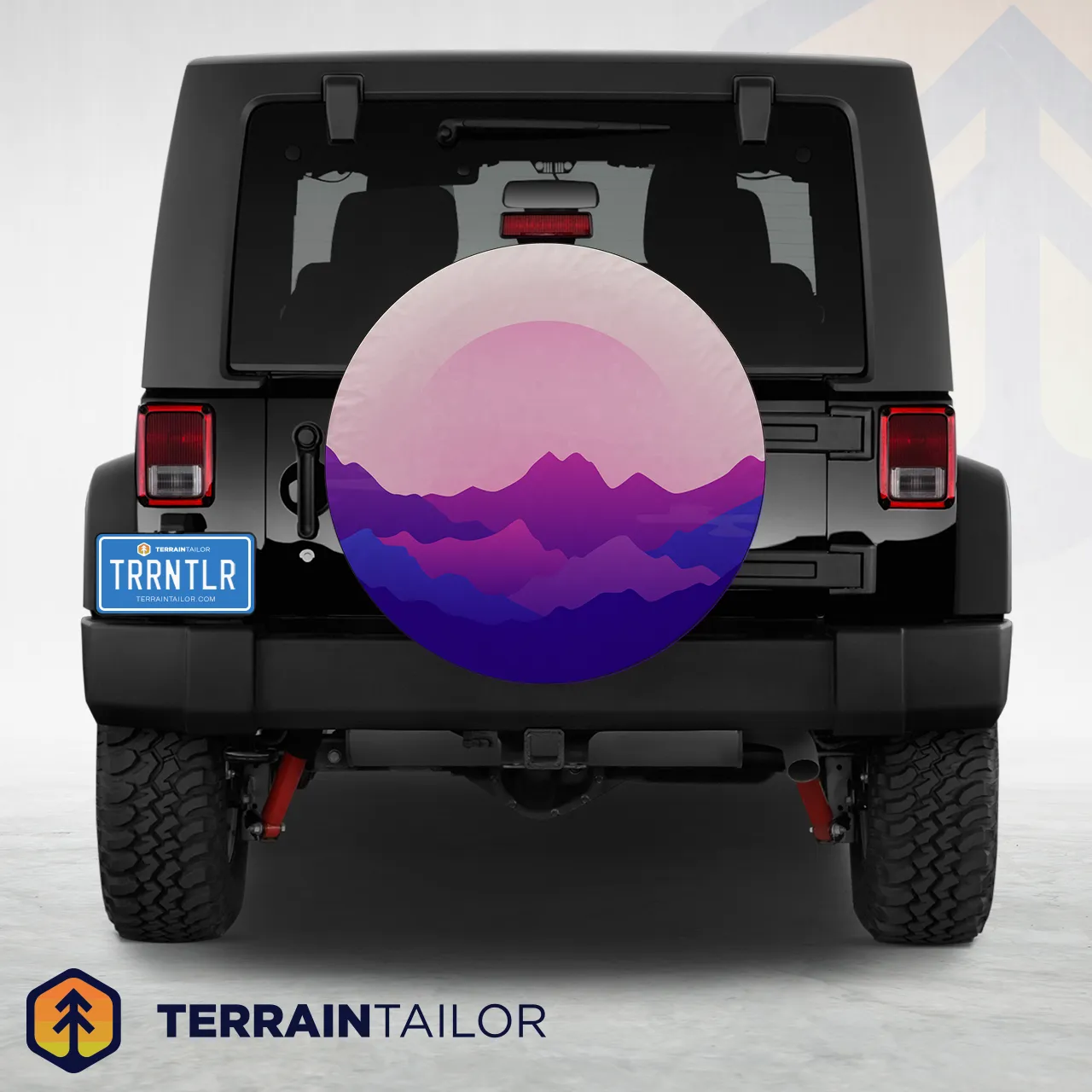 Violet Horizon Mountain Skyline Spare Tire Cover
