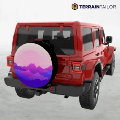 Violet Horizon Mountain Skyline Spare Tire Cover