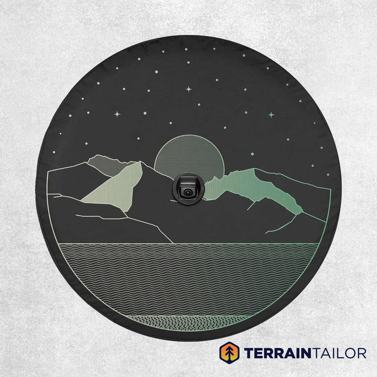 Geometric Mountain Lines Spare Tire Cover