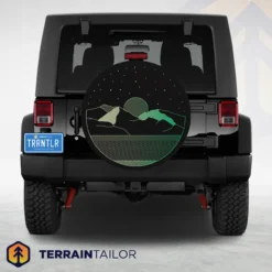 Geometric Mountain Lines Spare Tire Cover