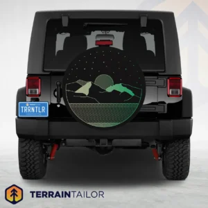 Mountain Lines Night - Spare Tire Cover