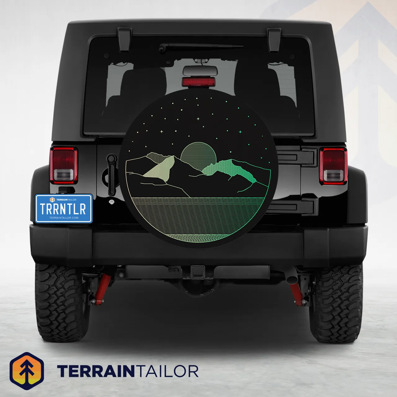 Geometric Mountain Lines Spare Tire Cover