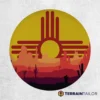 New Mexico Flag Desert Landscape Spare Tire Cover