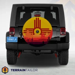New Mexico Flag Desert Landscape Spare Tire Cover