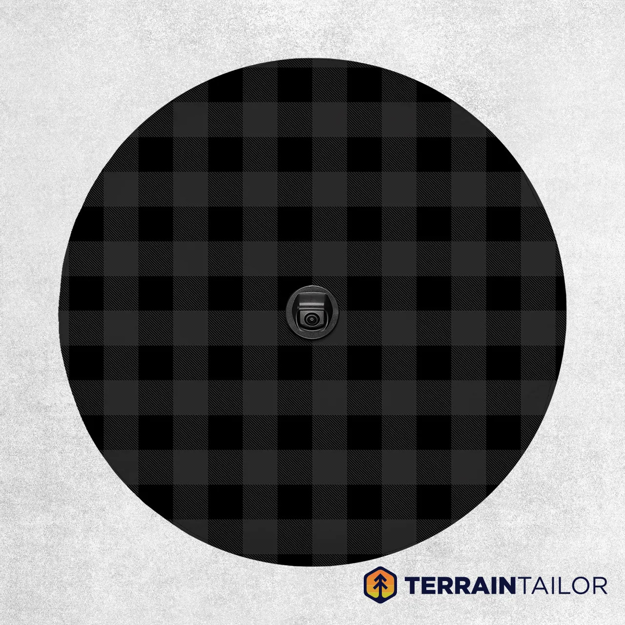 Black Plaid Spare Tire Cover