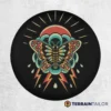 Retro Moth Spare Tire Cover – Vintage Tattoo Style Design