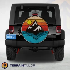 Retro Mountain & Ocean Spare Tire Cover