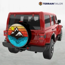 Retro Mountain & Ocean Spare Tire Cover