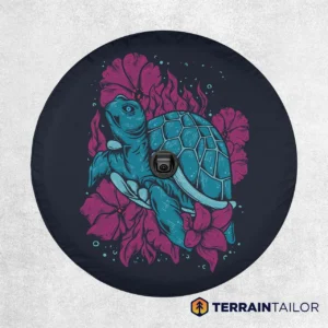 Sea Turtle Bloom - Spare Tire Cover