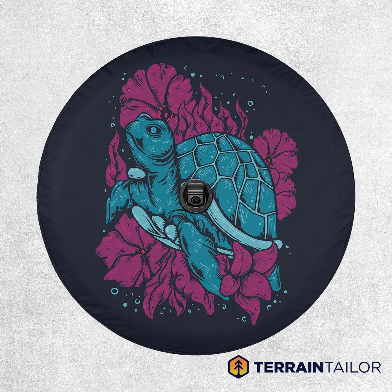 Sea Turtle & Hibiscus Spare Tire Cover