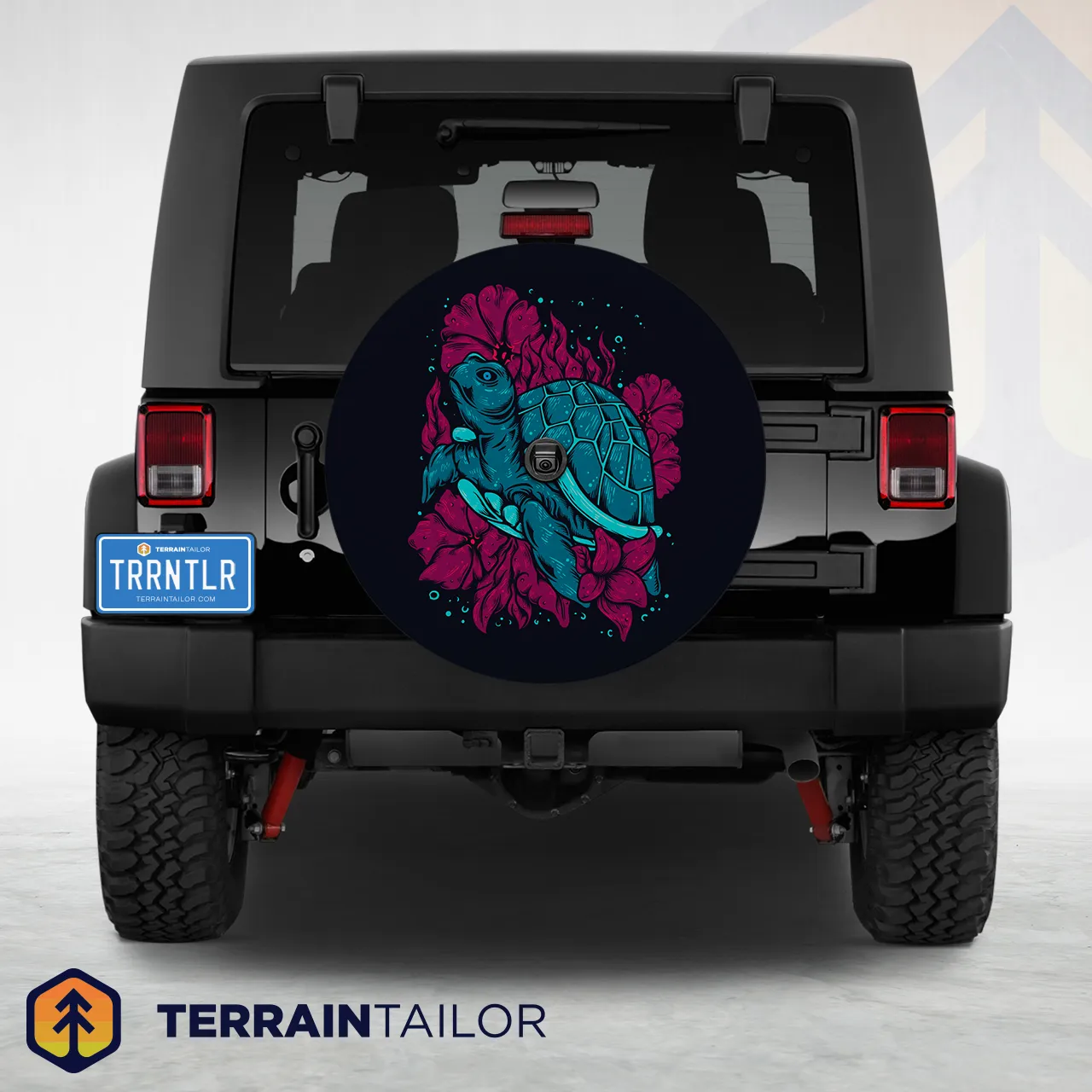 Sea Turtle & Hibiscus Spare Tire Cover
