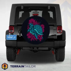 Sea Turtle & Hibiscus Spare Tire Cover