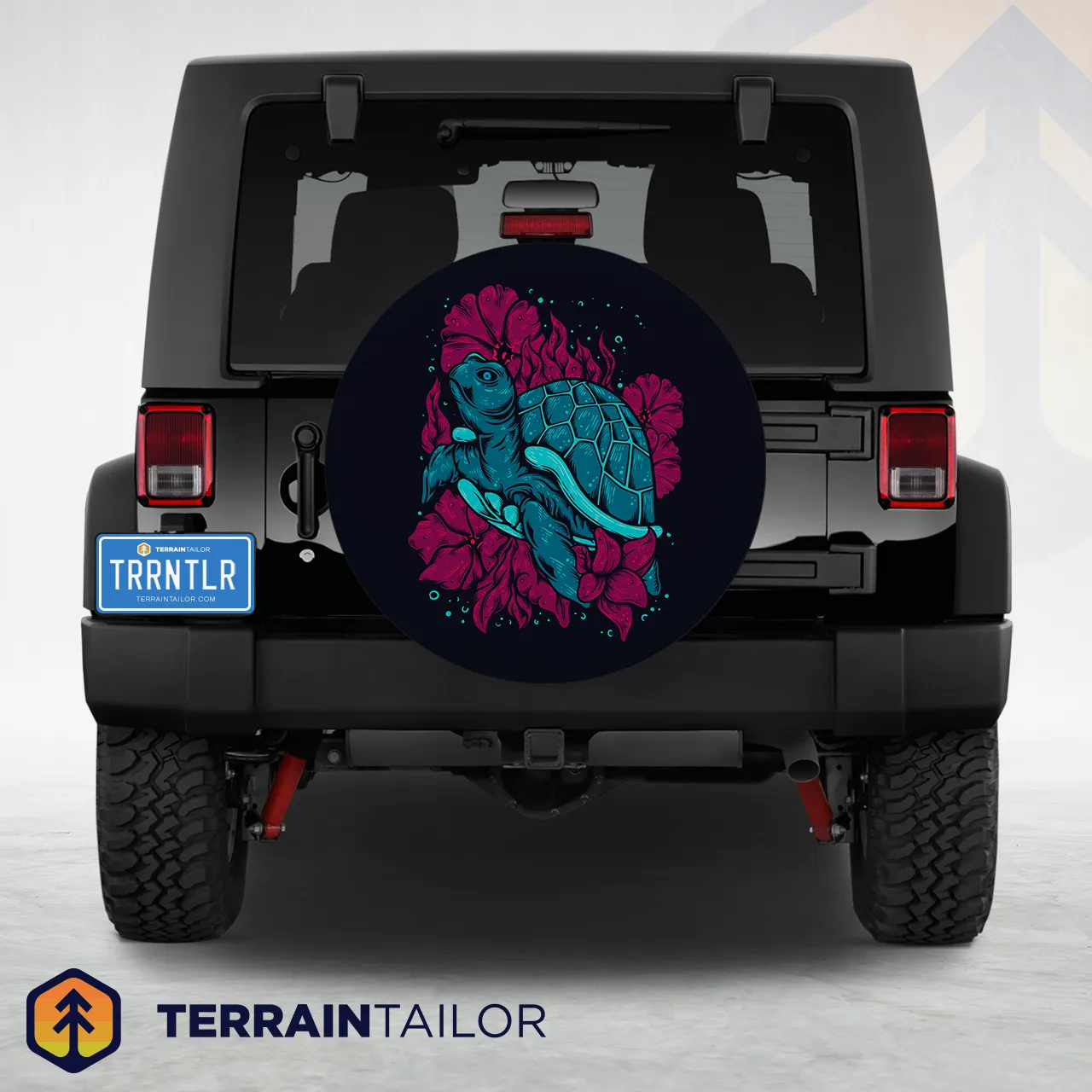 Sea Turtle & Hibiscus Spare Tire Cover