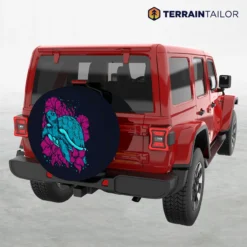 Sea Turtle & Hibiscus Spare Tire Cover