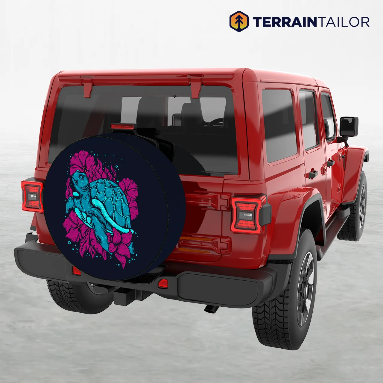 Sea Turtle & Hibiscus Spare Tire Cover