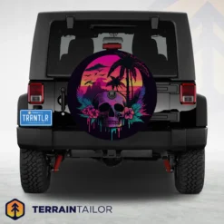 Skull Island Sunset Spare Tire Cover