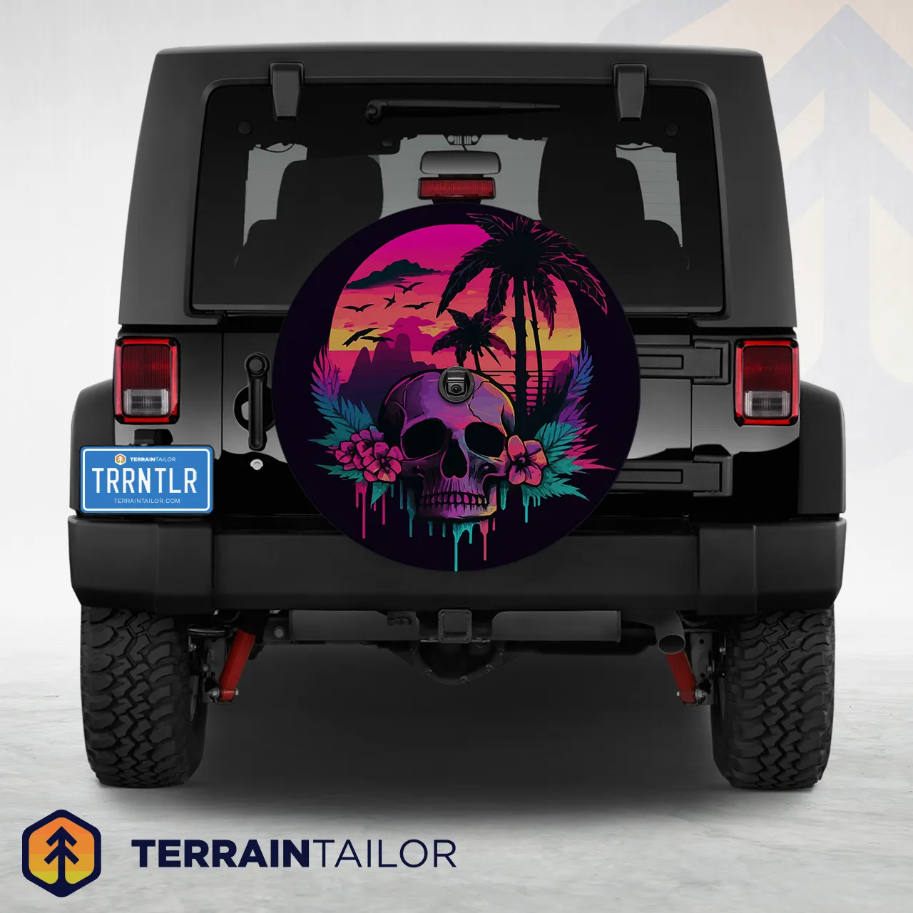 Skull Island Sunset Spare Tire Cover