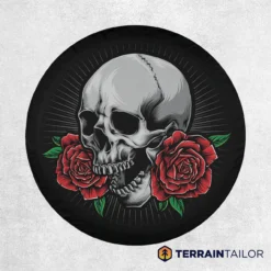 Skull and Roses Tire Cover